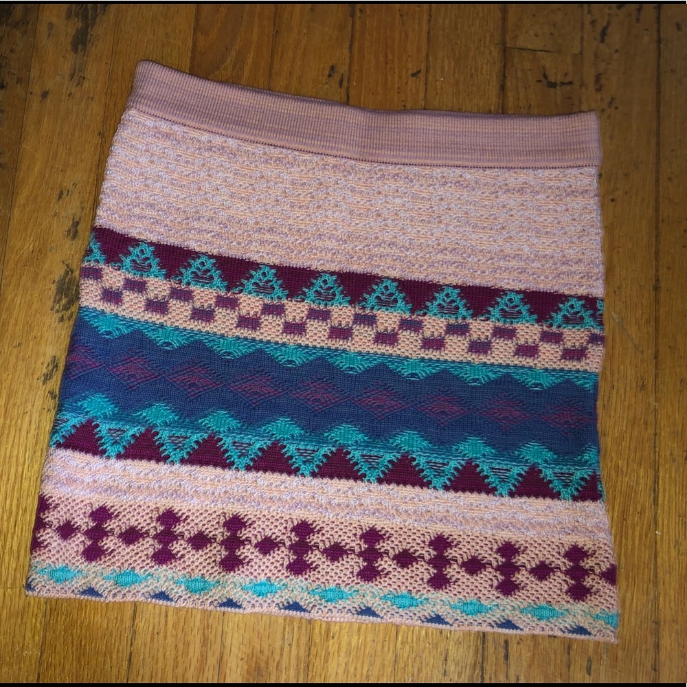 Goddis Multicolored mini knit skirt